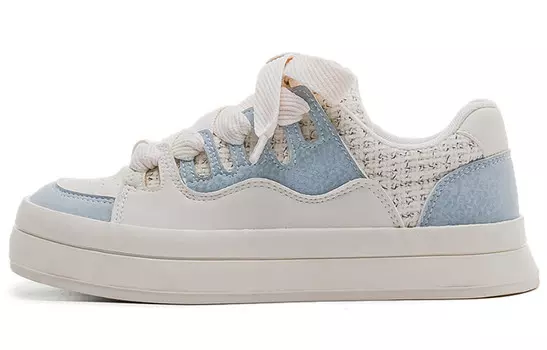 Кроссовки WARRIOR Skateboarding Shoes Women's Low-top Beige/Light Blue, бежевый/светло-голубой