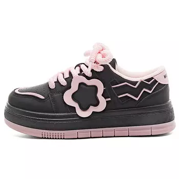 Кроссовки WARRIOR Skateboarding Shoes Women's Low-top Black/Pink, черный/розовый