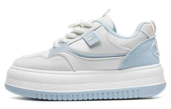 Кроссовки WARRIOR Skateboarding Shoes Women's Low-top Beige/Blue, бежевый/синий