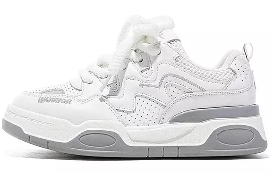 Кроссовки WARRIOR Skateboarding Shoes Women's Low-top White/Light Gray, белый/светло-серый