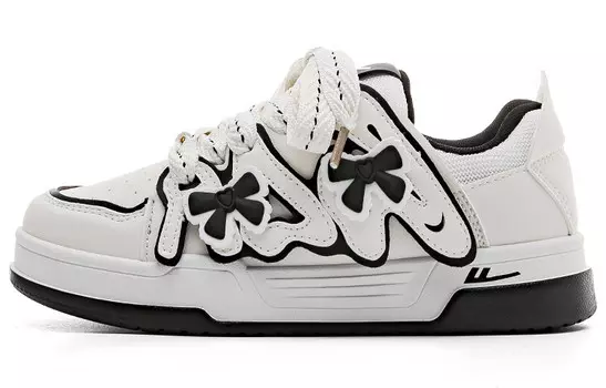Кроссовки WARRIOR Skateboarding Shoes Women's Low-top White/Black, белый/черный