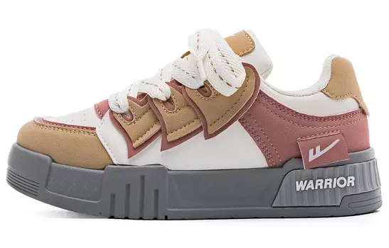 Кроссовки WARRIOR Skateboarding Shoes Women's Low-top White Rice Dumplings Gray, цвет White rice dumplings gray