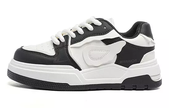 Кроссовки WARRIOR Skateboarding Shoes Women's Low-top White/Black, белый/черный
