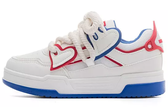 Кроссовки WARRIOR Skateboarding Shoes Women's Low-top White/Blue/Red, белый/синий/красный