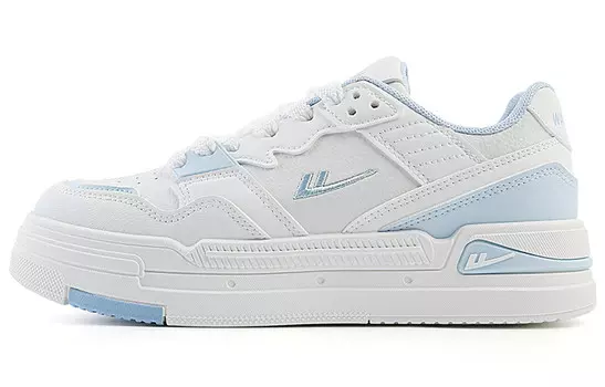 Кроссовки WARRIOR Skateboarding Shoes Women's Low-top White/Light Blue, белый/голубой