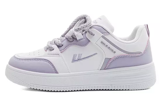 Кроссовки WARRIOR Skateboarding Shoes Women's Low-top White Taro Purple, белый/фиолетовый