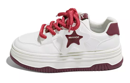 Кроссовки WARRIOR Skateboarding Shoes Women's Low-top Red, бежевый/красный