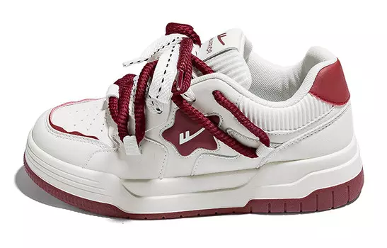Кроссовки WARRIOR Skateboarding Shoes Women's Low-top Red, бежевый/красный