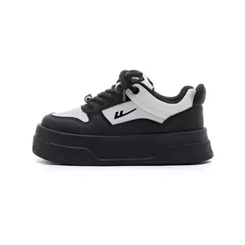 Кроссовки WARRIOR Skateboarding Shoes Women's Low-top White, черный/белый