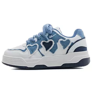 Кроссовки WARRIOR Skateboarding Shoes Women's Low-top White/Blue, белый/синий