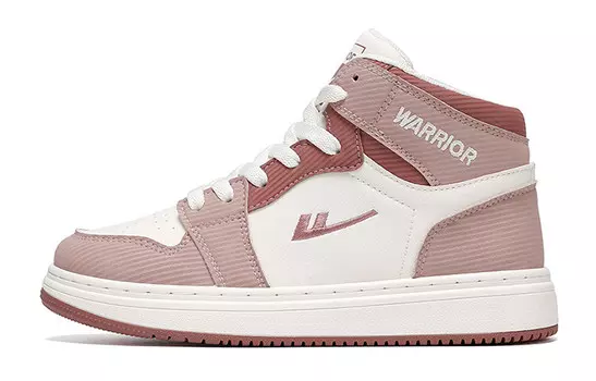 Кроссовки WARRIOR Skateboarding Shoes Women's Mid-top Beige/Red, бежевый/красный