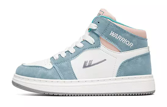 Кроссовки WARRIOR Skateboarding Shoes Women's Mid-top Coconut Milk/Light Armory Blue/Sanddrift, голубой