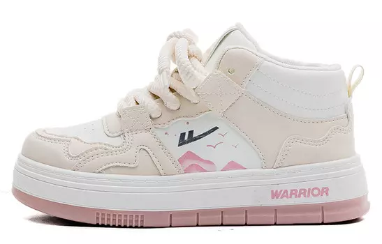 Кроссовки WARRIOR Skateboarding Shoes Women's Mid-top, белый/черный