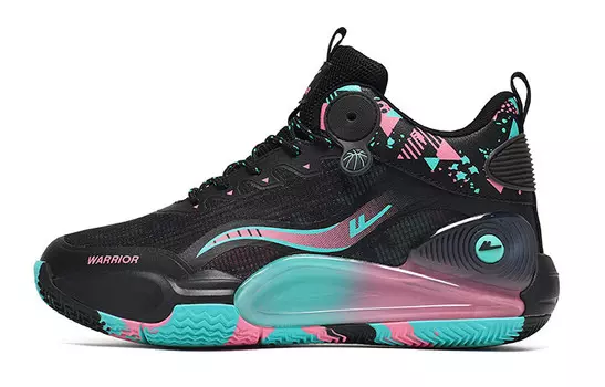 Кроссовки WARRIOR Vintage Basketball Shoes Unisex Mid-top Black/Fuchsia, черный/фуксия