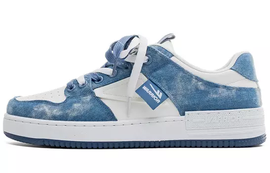 Кроссовки WARRIOR Wing Series Skateboarding Shoes Men Low-top Beige, белый/голубой