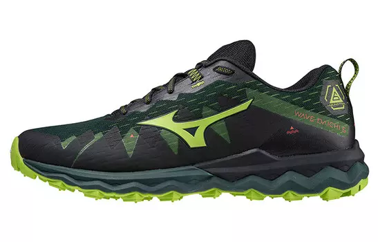 Кроссовки Wave Daichi 6 мужские с низким верхом, черные/зеленые Mizuno