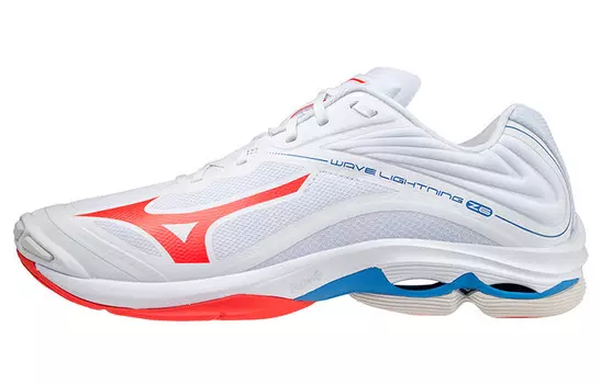 Кроссовки Wave Lightning Z6 унисекс с низким верхом белые/красные Mizuno