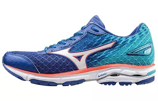 Кроссовки Wave Rider 19 женские с низким верхом, синие Mizuno