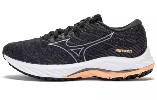 Кроссовки Wave Rider 26 женские с низким верхом, черные/розовые Mizuno