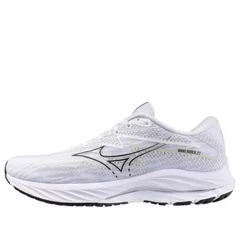 Кроссовки wave rider 27 super wide 'white black' Mizuno, белый