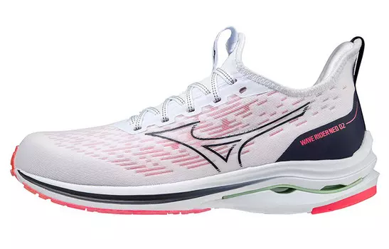 Кроссовки Wave Rider Neo 2 женские с низким верхом, белые/пудровые Mizuno