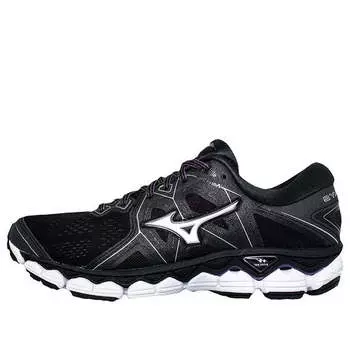 Кроссовки wave sky 2 cozy wear-resistant black white Mizuno, черный