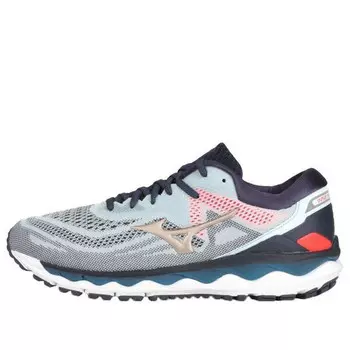 Кроссовки wave sky 4 running shoes grey/blue Mizuno, серый