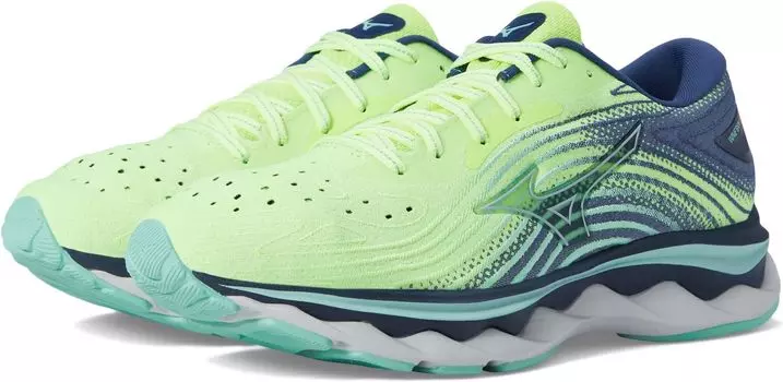 Кроссовки Wave Sky 6 Mizuno, цвет Neo Lime/Ancient Water
