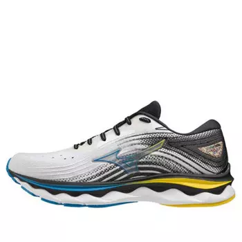 Кроссовки wave sky 6 'white black' Mizuno, белый