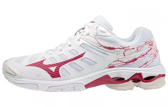 Кроссовки Wave Voltage Training унисекс с низким верхом белого/розового цвета Mizuno