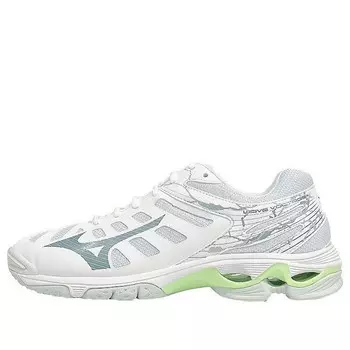 Кроссовки wave voltage 'white patina green' Mizuno, белый