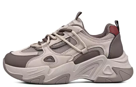 Кроссовки WENPU/Wenpu Chunky Sneakers Women's Low-top, коричневый