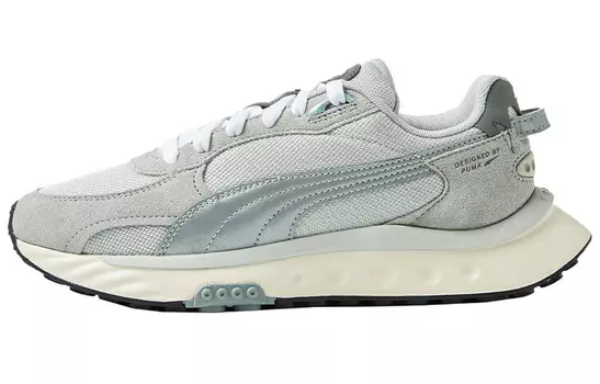 Кроссовки Wild Rider Lifestyle унисекс с низким верхом серо-серебристого цвета Puma