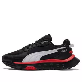 Кроссовки wild rider route 'black poppy red' Puma, черный