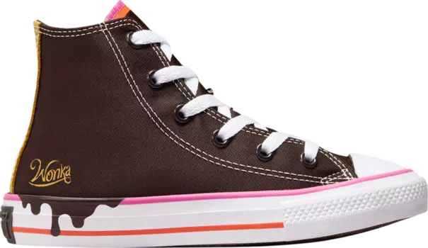 Кроссовки Willy Wonka x Chuck Taylor All Star High PS 'Chocolate Drip', коричневый