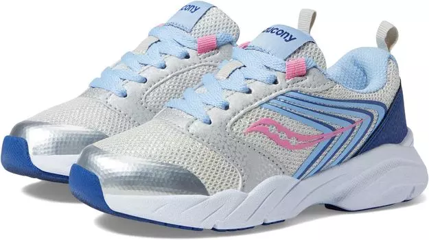 Кроссовки Wind FST Saucony Kids, цвет Silver/Blue/Pink