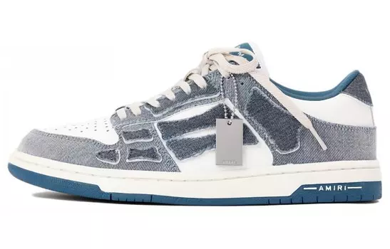 Кроссовки винтажные Amiri Skel, серо-синий / белый