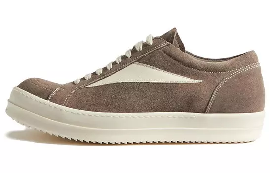 Кроссовки винтажные Rick Owens Velour Suede, серо-бежевый