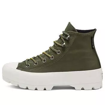 Кроссовки winter gore-tex lugged chuck taylor all star boot high top thick sole army green Converse, зеленый