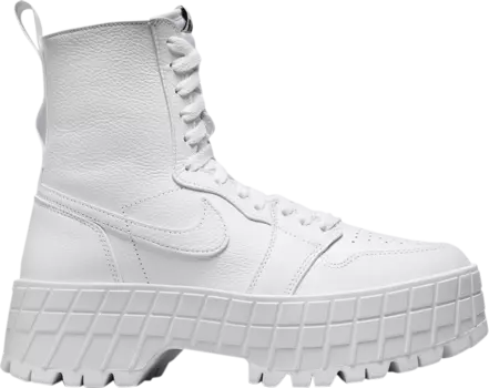 Кроссовки Wmns Air Jordan 1 Brooklyn 'Triple White', белый
