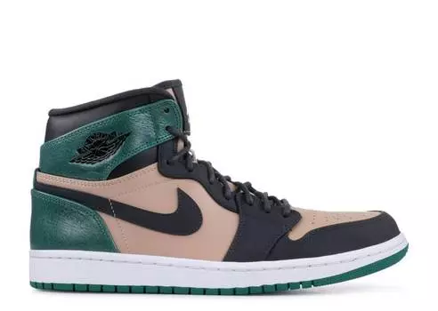 Кроссовки WMNS AIR JORDAN 1 HIGH PREMIUM 'MYSTIC GREEN', бежевый