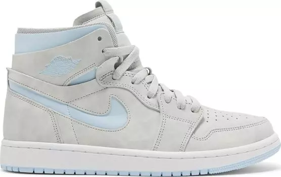 Кроссовки Wmns Air Jordan 1 High Zoom Comfort Cool Grey Light Blue, серый