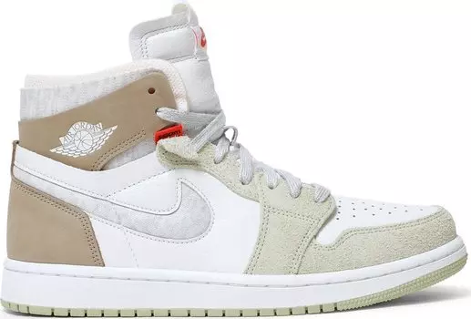 Кроссовки Wmns Air Jordan 1 High Zoom Comfort Olive Aura, белый