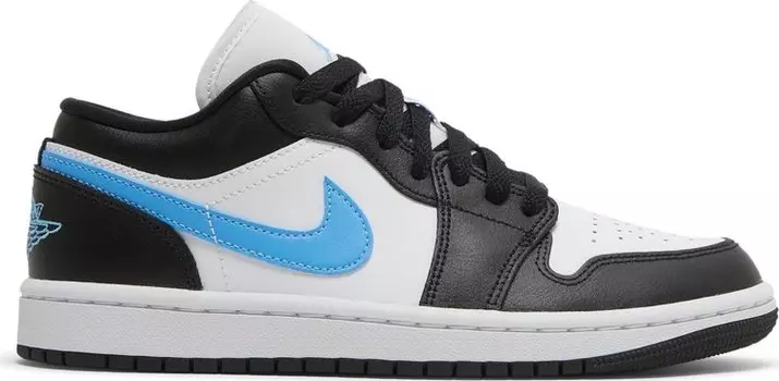 Кроссовки Wmns Air Jordan 1 Low Black University Blue, белый