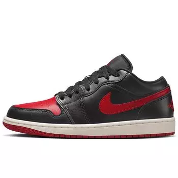 Кроссовки WMNS AIR JORDAN 1 LOW BRED Jordan, цвет Schwarz/Rot/Beige