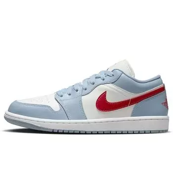 Кроссовки WMNS AIR JORDAN 1 LOW DUNE RED Jordan, цвет Sail/University Blue-White