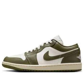 Кроссовки (WMNS) Air Jordan 1 Low 'Medium Olive', оливкого-зеленый