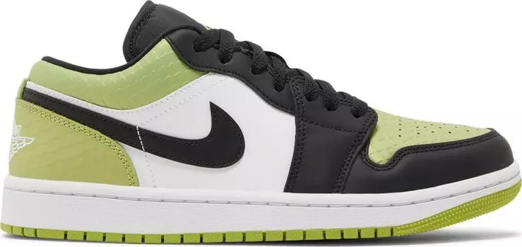 Кроссовки Wmns Air Jordan 1 Low SE Vivid Green Snakeskin, зеленый