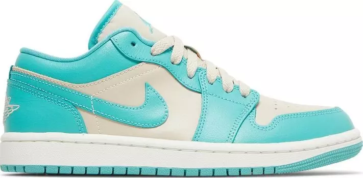 Кроссовки Wmns Air Jordan 1 Low Tropical Teal Sandy Beige, бирюзовый