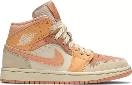 Кроссовки Wmns Air Jordan 1 Mid Apricot, оранжевый